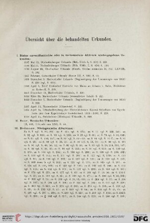 45: Übersicht über die behandelten Urkunden