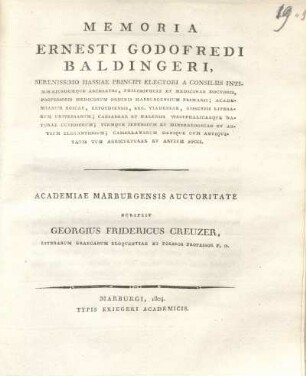 Memoria Ernesti Godofredi Baldingeri ...