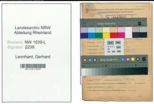 Entnazifizierung Gerhard Leonhard , geb. 22.09.1897 (Grosshaendler)