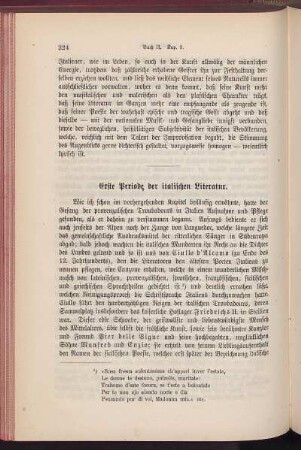 Erste Periode der italischen Literatur.