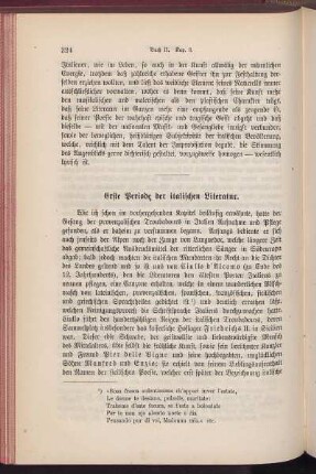 Erste Periode der italischen Literatur.