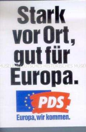 Aufkleber der PDS zur Europawahl 1999