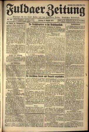 Erste Ausgabe vom Freitag, den 12. August 1927.