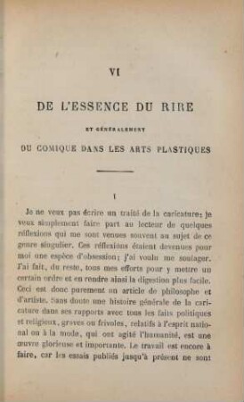 VI. De l'essence du rire et généralement du comique dans les arts plastiques