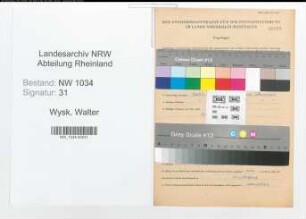 Entnazifizierung Walter Wysk , geb. 28.11.1915 (Feldwebel)