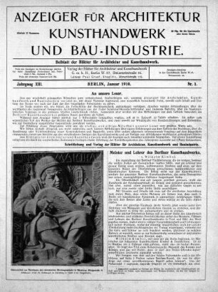 Nr. 1, Januar 1910