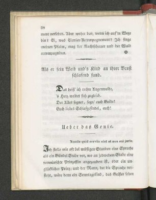 Als er sein Weib undsKind an ihrer Brust schlafend fand