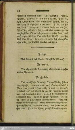Frage. Was bedeutet das Wort, Geschlecht