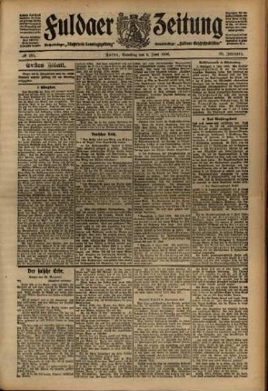 Erste Ausgabe vom Samstag, den 06. Juni 1908.