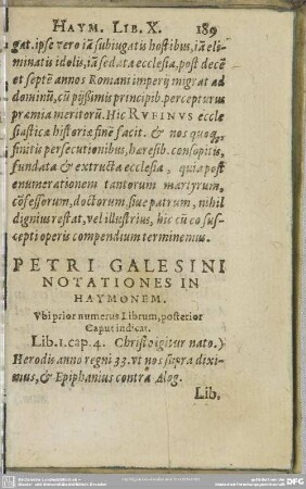 Petri Galesini Notationes In Haymonem