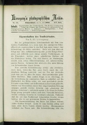 Eigenschaften des Tonfixirbades