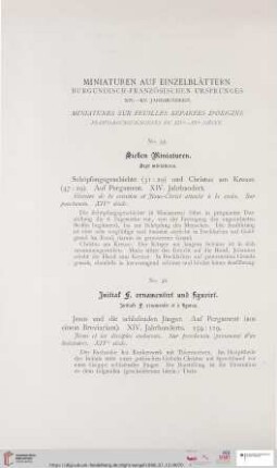 Miniaturen auf Einzelblättern burgundisch-französischen Ursprunges XIV.-XV. Jarhundert (Nr. 35 - 46)