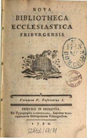 Nova bibliotheca ecclesiastica Friburgensis. 5, 5. 1780
