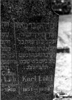 Grabstein 41 (Index: 100110142) Material: Granit Zustand: gut Maße HxBxT: 126x55x18 cm Beschreibung: Stele, Sockel, geschwungener Rundbogenabschluß Symbolik: Davidstern Besonderheit: Doppelgrab für Eheleute: Grabstein 41B