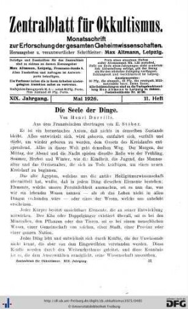 11. Heft (Mai 1926)