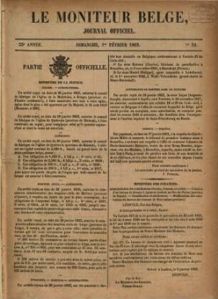 Moniteur belge : journal officiel = Belgisch staatsblad. 1863,2 = Jg. 33