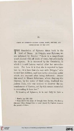 II: Oriin of Ephesus - Ancient names, parts, suburbs, and defendenscies of the city