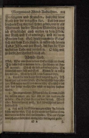 Abend-Lied. Mel. Wer nur den lieben Gott lässt walten.