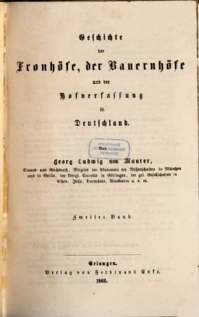 Geschichte der Fronhöfe, der Bauernhöfe und der Hofverfassung in Deutschland, 2