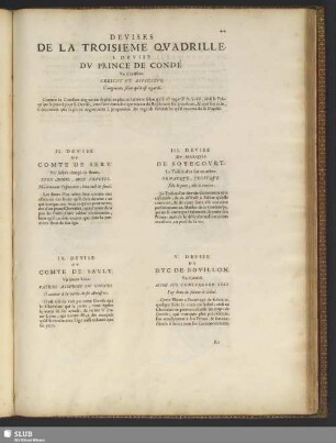 Devises De La Troisieme Quadrille