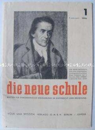 Erste Ausgabe der Fachzeitschrift zum Neuaufbau des Bildungswesens in der Sowjetischen Besatzungszone "die neue schule"