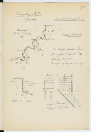 Augustinerkirche, Königsberg/Neumark: Details (aus: Skizzen- und Fotoalbum 12)