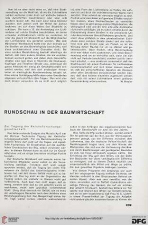 Rundschau in der Bauwirtschaft