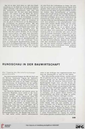 Rundschau in der Bauwirtschaft