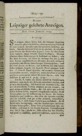 No. 5. Den 16ten Januar 1789.