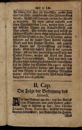 II. Cap. Die Folge der Befreyung des Asmodi.