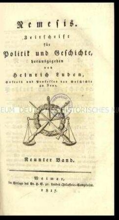 Nemesis. Zeitschrift für Politik und Geschichte. Jg. 1817