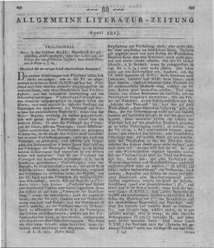 Fries, J. F.: Handbuch der psychischen Anthropologie oder die Lehre von der Natur des menschlichen Geistes. Jena: Cröker 1820
