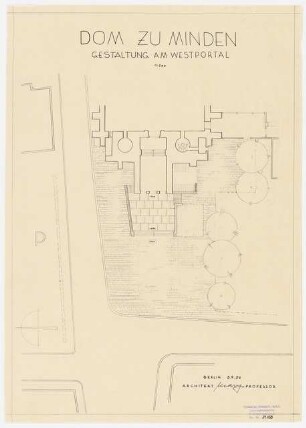 Dom, Minden Wiederaufbau: Gestaltung am Westportal 1:200