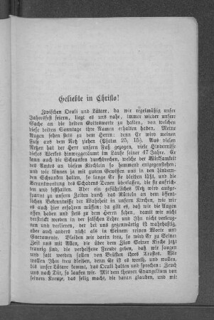 Geliebte in Christo!