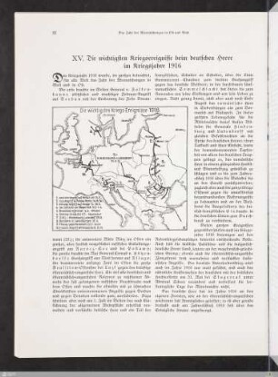 XV. Die wichtigsten Kriegsereignisse beim deutschen Heere im Kriegsjahre 1916