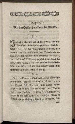 I. Kapitel. Von den Geschlechts-Arten der Bienen