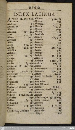 Index Latinus