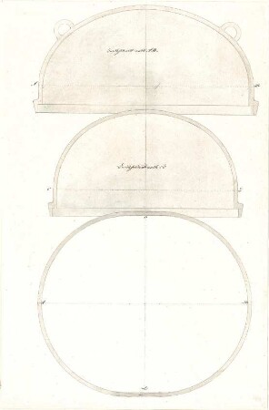 Gärtner, Friedrich von; München; Wittelsbacherpalast - Luftheizung (Ansicht, Schnitte)