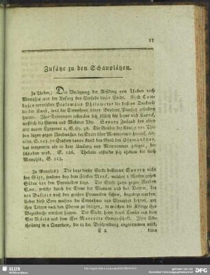 Zusätze zu den Schauplätzen