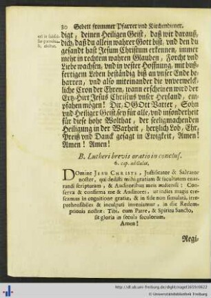 Lutheri brevis oratio