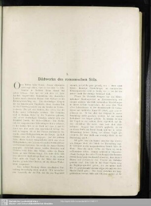 I. Bildwerke des romantischen Stils
