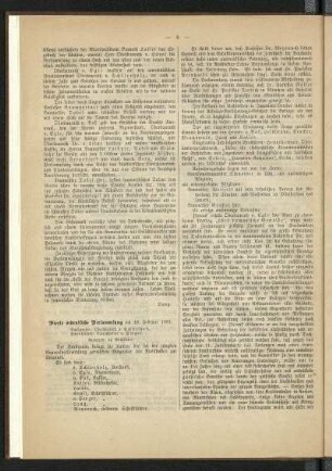 Vierte ordentliche Versammlung am 18. Februar 1881