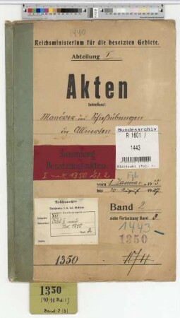 Manöver, Schießübungen, Sprenganlagen, Munitionstransporte der Besatzungstruppen: Bd. 2