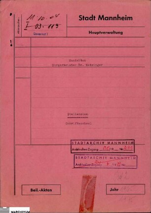 Stellenplan - Schriftwechsel