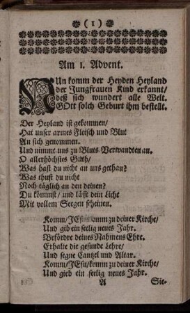 Am I. Advent. - Am VI. Sonntage nach der Offenbahrung Christi.