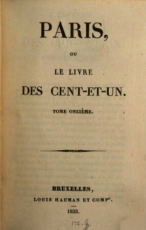Paris, ou le livre des cent-et-un, 11