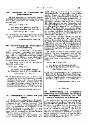 Wiederbesetzung oder auftragsweite Verwaltung freier Schulstellen und Besetzung oder auftragsweite Verwaltung neuer oder ruhender Schulstellen an Volksschulen : [Erziehung] ; [Für Preußen] ; [Amtliche Erlasse] ; [Amtlicher Teil]