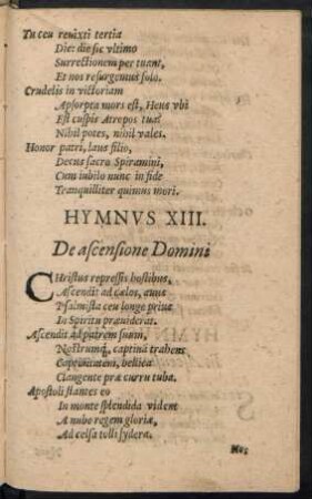 Hymnus XIII. De ascensione Domini