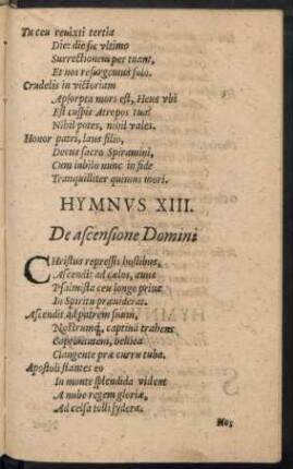 Hymnus XIII. De ascensione Domini