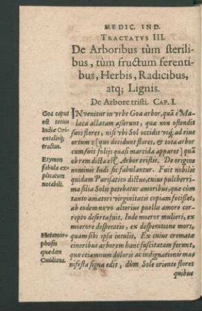 Tractatus III. De Arboribus tum sterilibus, tum fructum ferentibus, Herbis, Radicibus atq[ue] Lignis.